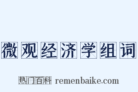 微观经济学组词是什么意思的图片
